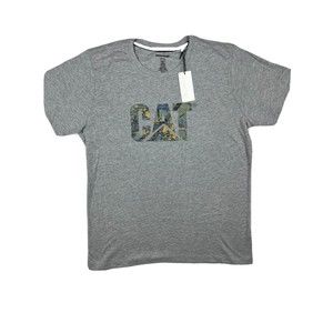 $30.00 Caterpillar Men's GRAY Short Sleeve Logo Tee MEDIUM